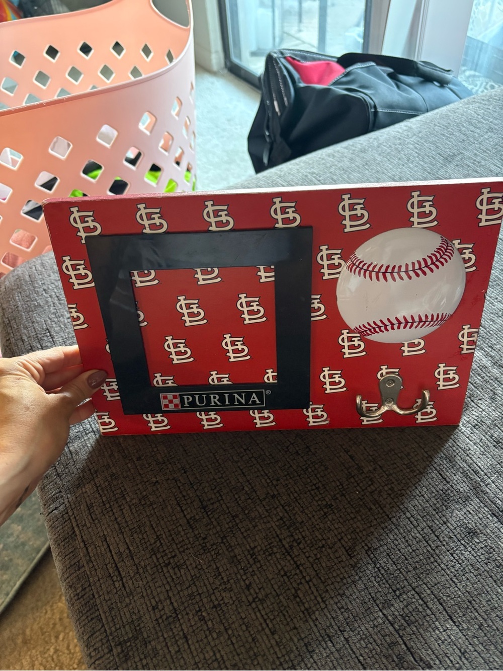 St. Louis Cardinals Red Baseball Photo Frame & Hook